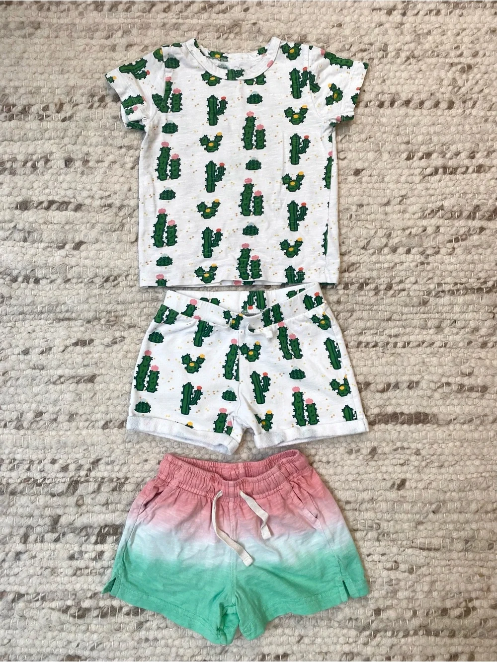Monica + Andy Cactus Set + Primary Ombre Shorts Bundle 3T